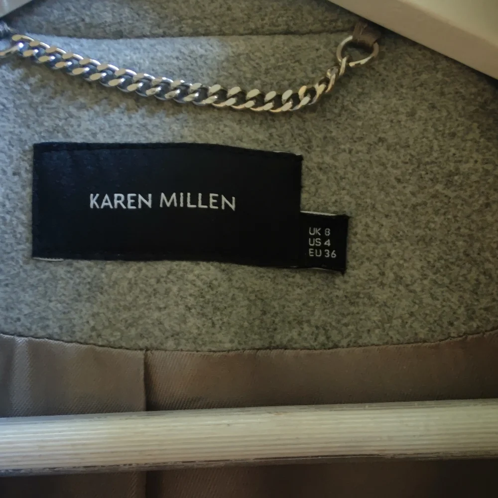 Karen Millen Gray Double Breast Peacoat Size S